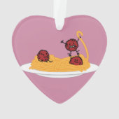 パスタ麺とミートボールパスタイタリアン麺料理 オーナメント (裏面)