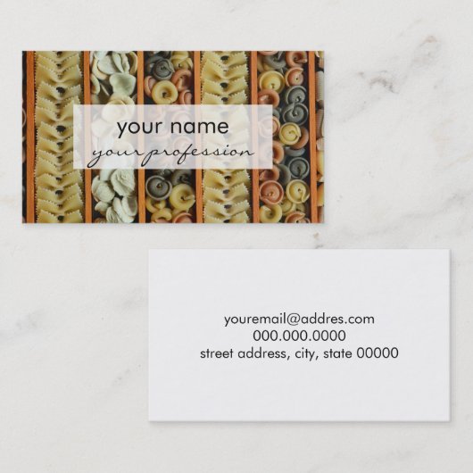 パスタ麺写真 名刺 (正面/裏面)