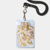 パスタ カスタム 食品 フォト バッジ (正面(ネックストラップ付))