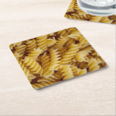 パスタ・フシリ・ヌードル スクエアペーパーコースター (アングル)