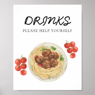 パスタ ベイビーシャワー ドリンク ポスター
