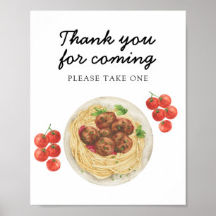 パスタ ミートボール ベビーシャワー ありがとうございました ポスター