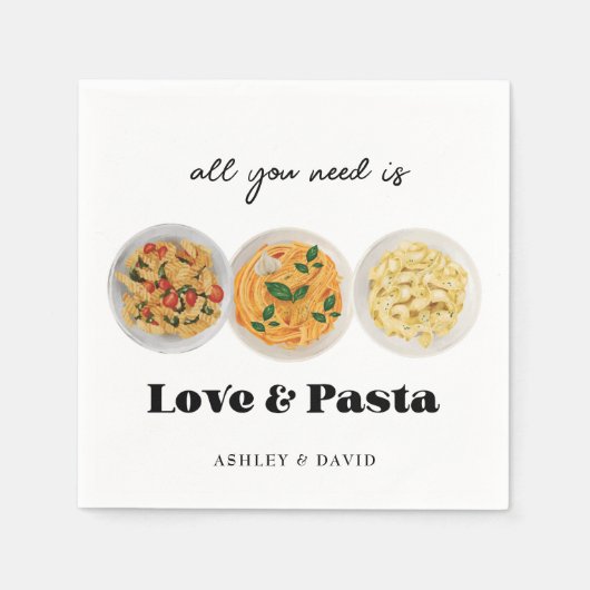 パスタ |婚約パーティ スタンダードカクテルナプキン (正面)