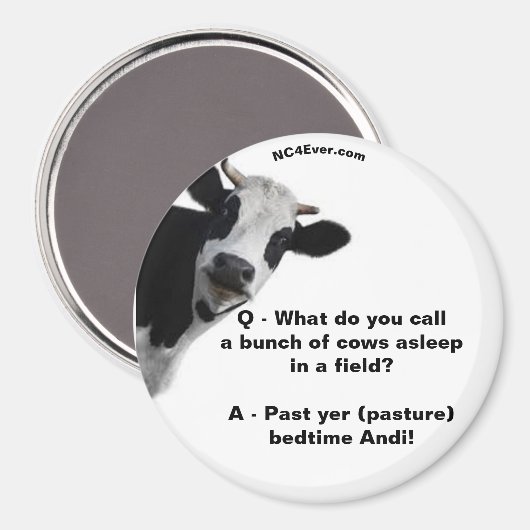 パスチュアベッドタイムアンディおもしろいマグネット マグネット (正面/裏面)