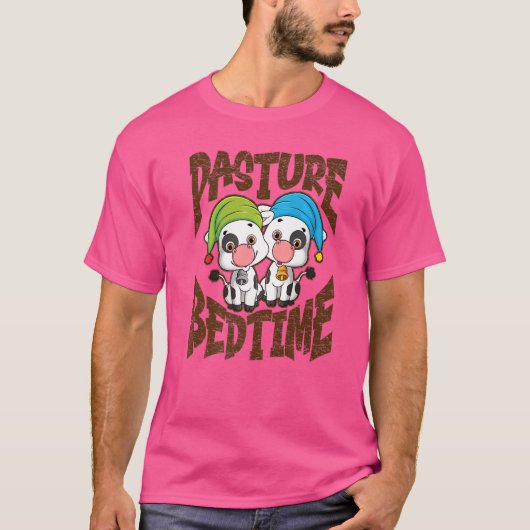 パスチュアベッドタイムキュート動物牛農家1 Tシャツ (正面)