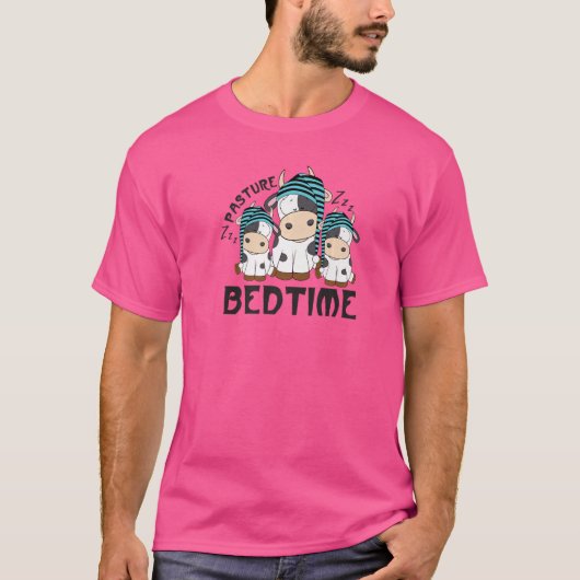 パスチュアベッドタイムキュート動物牛農家 Tシャツ (正面)