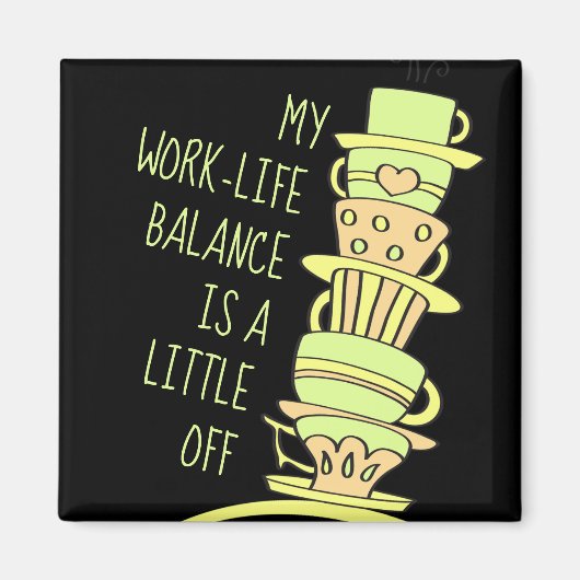 パステお洒落ルコーヒーカップアンドタイポグラフィ マグネット (正面)