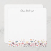 パステかわいらしルウォーターカラーフラワーパーソナライズされたズ ノートカード (正面/裏面)