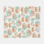 パステかわいらしルオータムフローラパンプキンパターン フリースブランケット