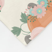 パステかわいらしルオータムフローラパンプキンパターン フリースブランケット