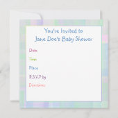 パステかわいらしルズベビーシャワー招待状 招待状 (裏面)