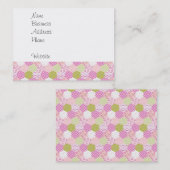 パステかわいらしルピンクグリーンパッチワークキルトデザイン 名刺 (正面/裏面)