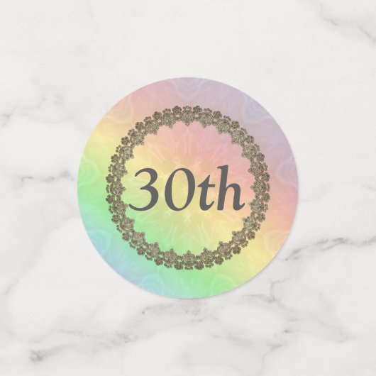 パステかわいらしルレインボー30歳の誕生日 コンフェッティ (スモール正面)