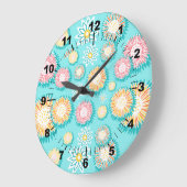 パステかわいらしル模様ユニーク装飾壁 ラージ壁時計 (傾斜)