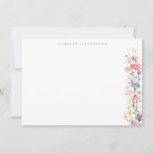 パステかわいらしル水色フローラパーソナライズされた  ノートカード (正面)