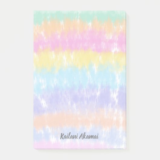 パステかわいらしル絞り染め水色ストライプ名 ポストイット (正面)