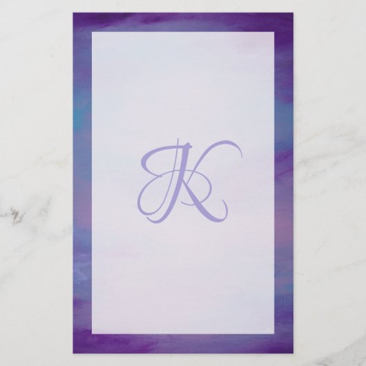 パステかわいらしル |かわいいピンクの雲紫の空 便箋 (正面)