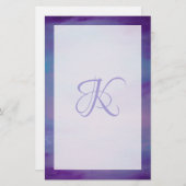 パステかわいらしル |かわいいピンクの雲紫の空 便箋 (正面/裏面)