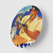 パスティスオリーブ-コムアマルセイユ ラウンド壁時計 (傾斜)