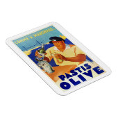 パスティスオリーブ – ヴィンテージフランスのワインポスター マグネット (右側)