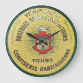 パスティルス、フランスのヴィンテージ・ロゴ ラージ壁時計 (正面)