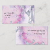 パステエレガントル液大理石と銀 名刺 (正面/裏面)