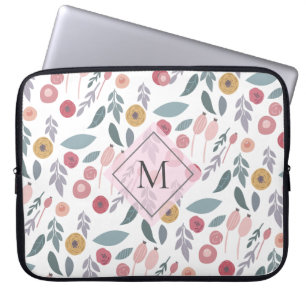 パステエレガントル花柄モノグラム ラップトップスリーブ