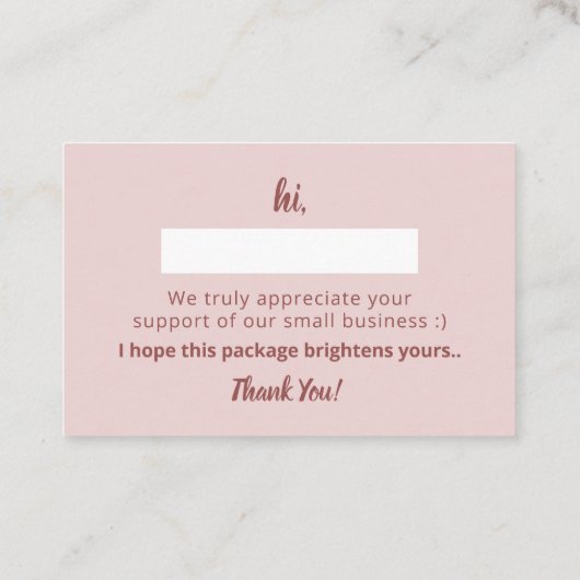 パステエレガントル&ミニマリストモダンサンキューカード 名刺 (裏面)