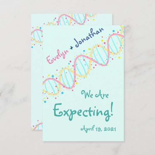 パステカラフルルのDNAが期待ベビーカード サンキューカード (正面/裏面)