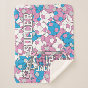 パステカラフルルサッカーボールコラージュと文字 シェルパブランケット