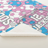 パステカラフルルサッカーボールコラージュと文字 シェルパブランケット (3/4)