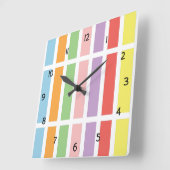 パステカラフルルフエス スクエア壁時計 (傾斜)