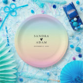 パステグラデーションルレインボーカ結婚ラーズ ペーパープレート (パーティー)