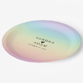 パステグラデーションルレインボーカ結婚ラーズ ペーパープレート (アングル)