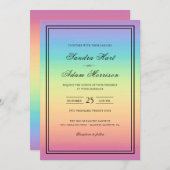 パステグラデーションルレインボーカ結婚ラーズ  招待状 (正面/裏面)