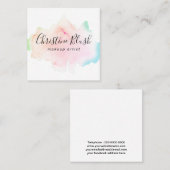 パステシンプルル水カラフル色スプラッシュMUA スクエア名刺 (正面/裏面)