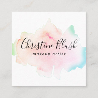パステシンプルル水カラフル色スプラッシュMUA スクエア名刺