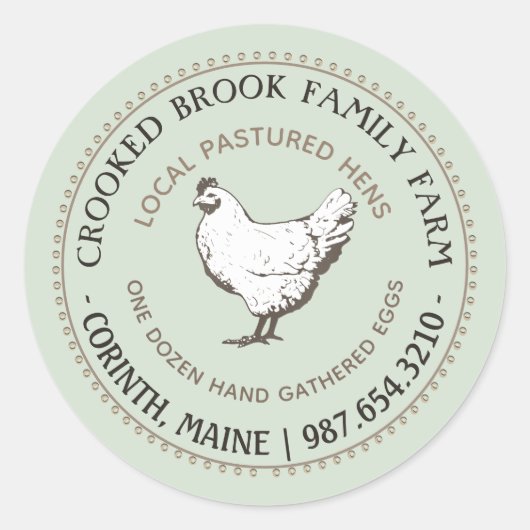 パステッドヘンファーム生卵ヴィンテージグリーンラベル ラウンドシール (正面)