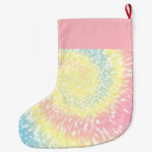 パステパーソナライズされたル絞り染め旋回トレンディー ラージクリスマスストッキング (裏面)