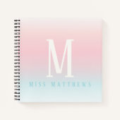パステパーソナライズされたル・レインボーネーム先生ギフト ノートブック (正面)