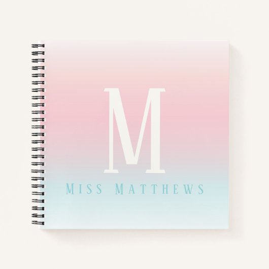 パステパーソナライズされたル・レインボーネーム先生ギフト ノートブック (正面)