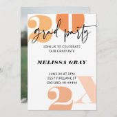 パステモダンルグラグラデーションードパーティの招待状 招待状 (正面/裏面)