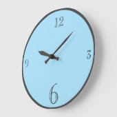 パステモダンルブルーカ無地のラーベーシックミニマリスト ラージ壁時計 (傾斜)