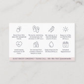 パステモダンルブローズアフターケアPMUブラウ命令 名刺 (裏面)