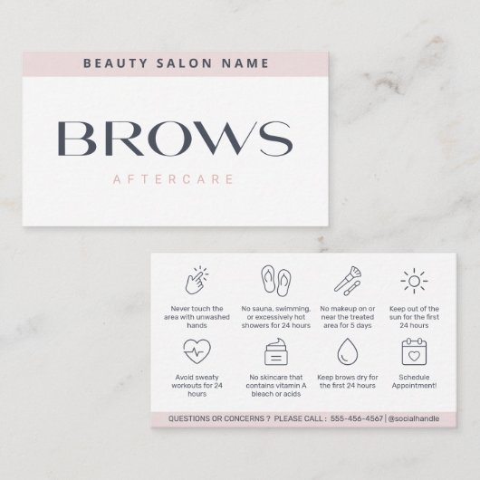 パステモダンルブローズアフターケアPMUブラウ命令 名刺 (正面/裏面)