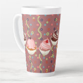 パステリトス柄のチョコレート カフェラテマグ (左アングル)