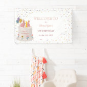 パステルうさぎ双子ちゃん 1歳の誕生日パーティーへようこそ 横断幕 (インサイチュ)