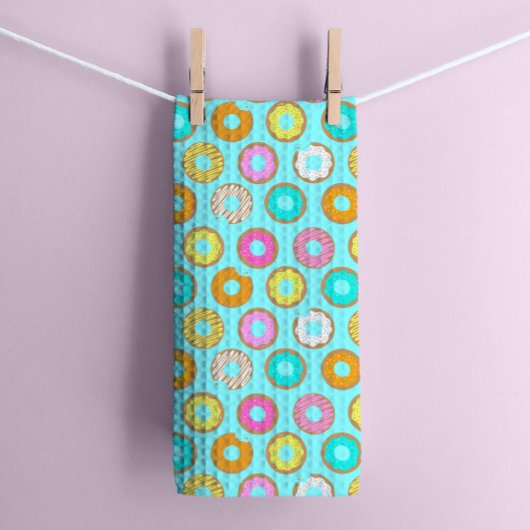 パステルおいしいドーナツデザートのキッチンタオル キッチンタオル