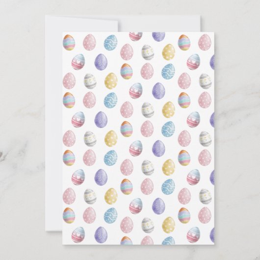 パステルおもしろいイースターカラフルブランチ卵狩りバニー 招待状 (裏面)
