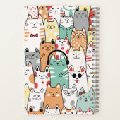 パステルおもしろいキャッツ新学期モノグラム名オン ノートブック (裏面)